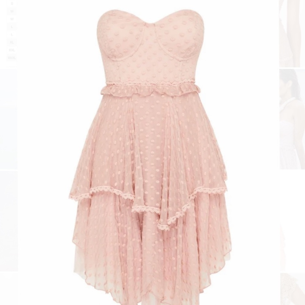 SPELL & THE GYPSY COLLECTIVE MIRA BUSTIER RARA MINI DRESS IN ROSE LAST SZ SMALL